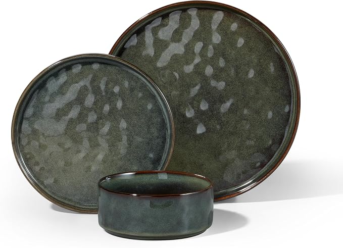 HaWare Dinnerware Sets, 6-Piece Plates and Bowls Set, Reactive Moss Green |