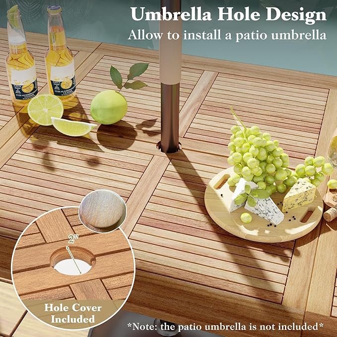 Tangkula 86.5" Large Patio Dining Table