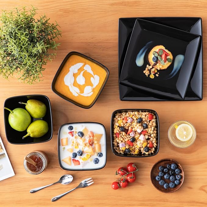 vancasso Soho Dinnerware Sets 12 Pieces, Plates and Bowls Sets, Dinner Plate