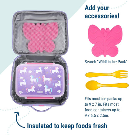 Wildkin Kids Insulated Lunch Box – Durable and Reusable for School & Travel - Pink Giraffe
