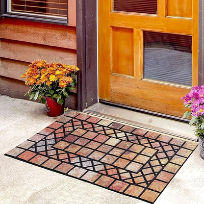 CHICHIC Welcome Door Mat 18 x 30 Inch Front Doormat Outdoors for Home Entrance Outdoors Mat for Outside Entry Way Doormat Entry Rugs, Heavy Duty Non Slip Rubber Back Low Profile, Colorful