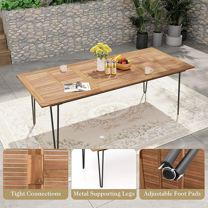 Tangkula 86.5" Large Patio Dining Table