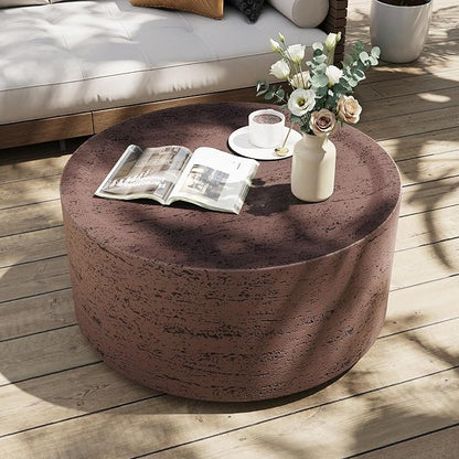 UPHA Outdoor Round Coffee Table, Small Modern Minimalist Accent Tables