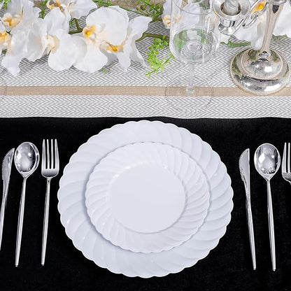 U-QE 60 Count White Plastic Plates