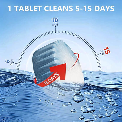 Toilet Bowl Cleaner Tablets, Automatic Toilet Tank Cleaner for Deodorizing & Descaling, Long-Lasting with Sustained Release Technology for Bathroom Cleaners, Blue & White, 12 Packs