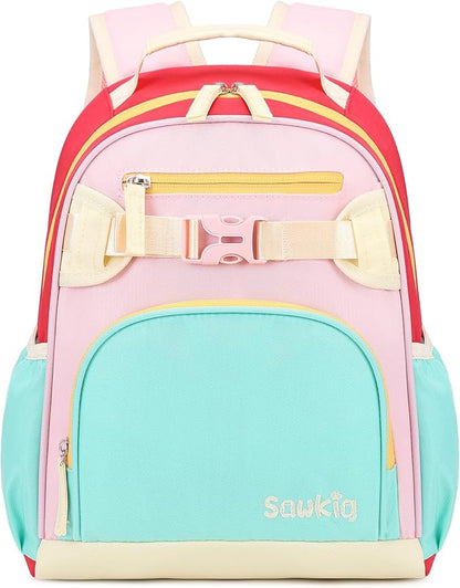 Cute Mini Toddler Backpacks for Girls 2-4 Little Kids Backpack preschool Bookbag (Aqua Pink Red)