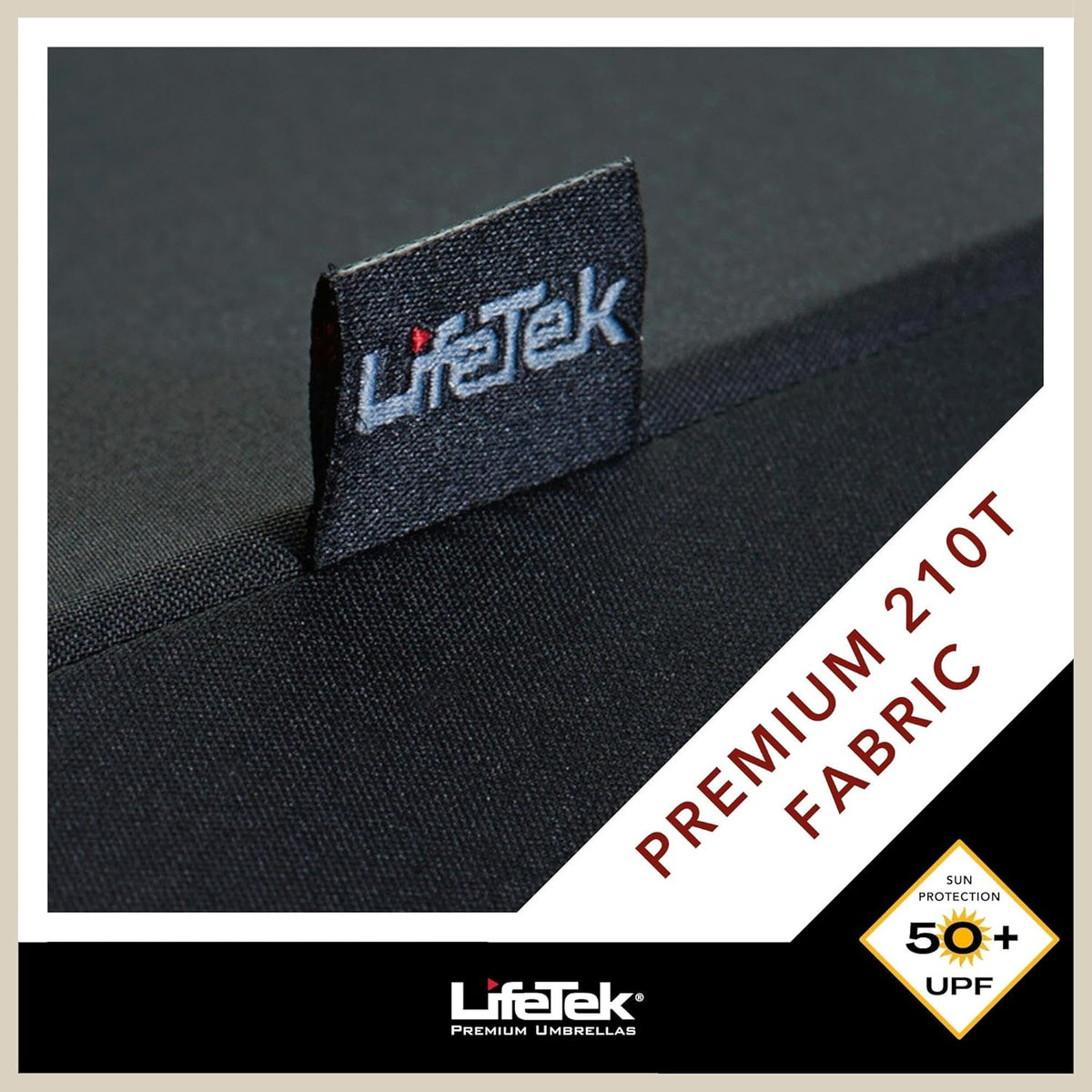 LifeTek Premium Travel Umbrella - Windproof & Compact for Men & Women, Automatic Open Close, Fits in Purse Laptop Bag or Backpack, Strong Frame for Heavy Rain & Sun UV Protection