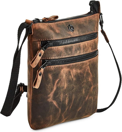 Crossbody Sling Bag for Women Small Real Leather Purse Vintage Travel Crossover Shoulder Bag Handmade