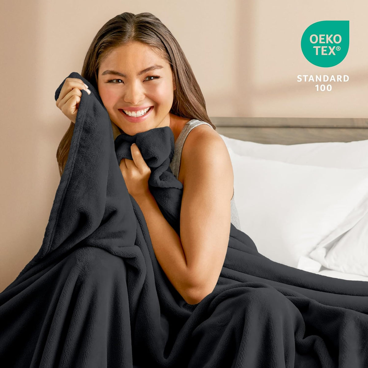 Bare Home Fleece Blanket - Twin/Twin Extra Long - Ultra-Soft Lightweight for Bed, Sofa, and Couch - Luxury Microplush - Cozy Warm Blanket (Twin/Twin XL, Black)