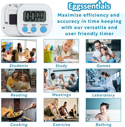 Kitchen Timers for Cooking and Baking with Big Digital Numbers and Loud Alarm Used in Cooking, Classroom, and Office.