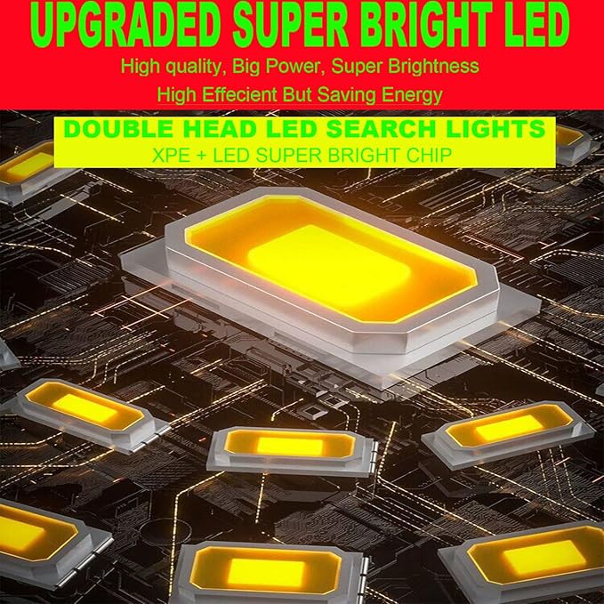 SUYOOULIN Solar Rechargeable LED Soptlight Flashlight, Super Bright 7000LM