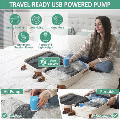 Cozy Essential 35 Pack Vacuum Storage Bags with Electric Pump, Vacuum Seal Space Saver Bags for Clothing, Pillows, Blanket, Bedding, Comforters
