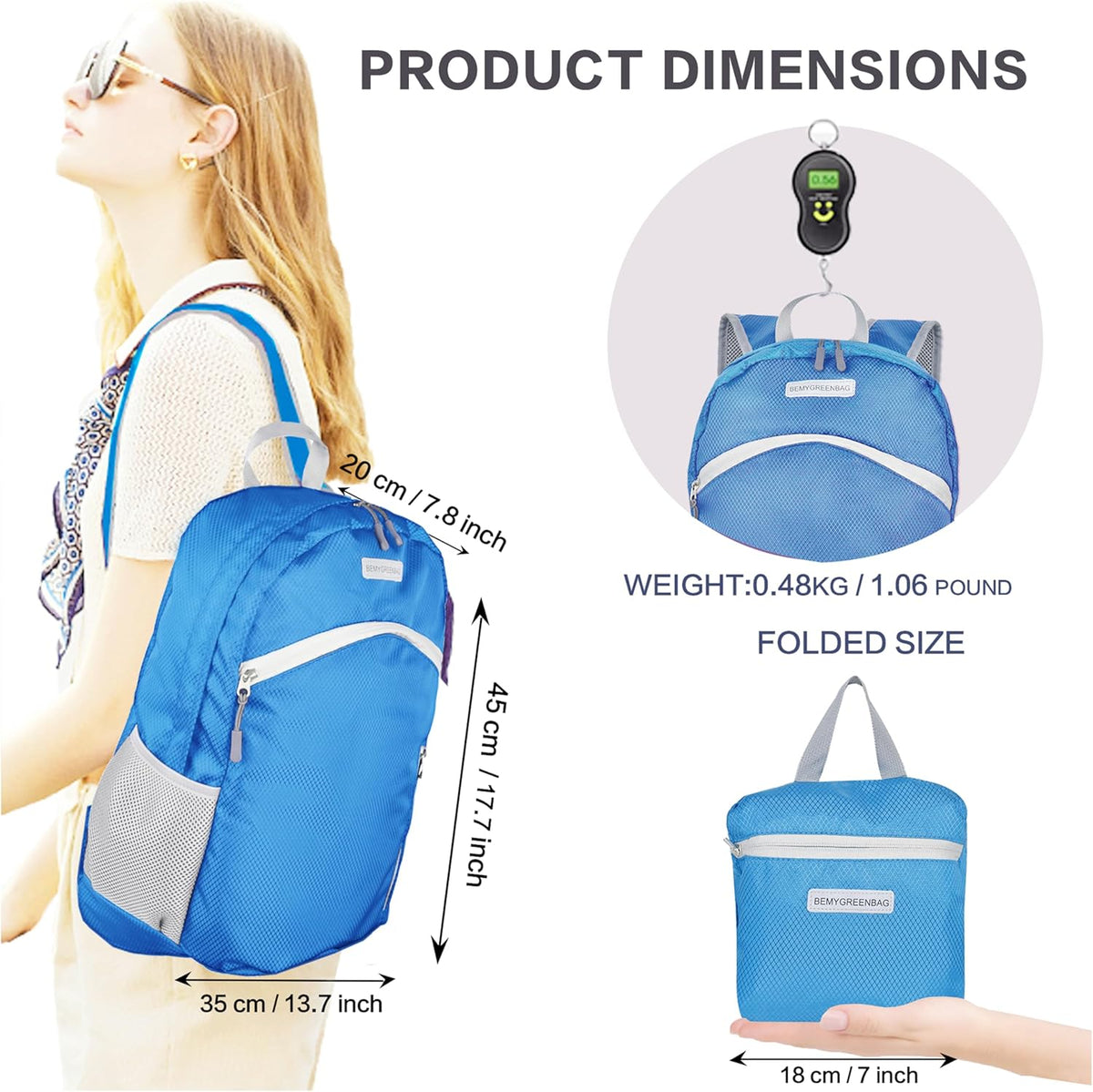 35L Foldable Waterproof Backpack For Outdoor Sports Travel Inside Wet Clothes Compartment Packable For Multiple