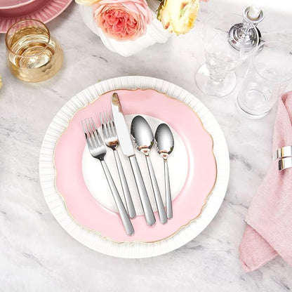 Premium Aline 4-Piece 6.4-Inch Teaspoon Set | 18/10 Stainless Steel Teaspoons;