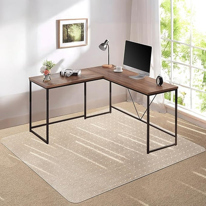 Kuyal Desk Chair Mat for Carpet, 46'' x 72'' Rectangle Transparent Mats for Chairs Good for Desks, Office and Home, Easy Glide, Protects Floors for Low and No Pile Carpeted Floors