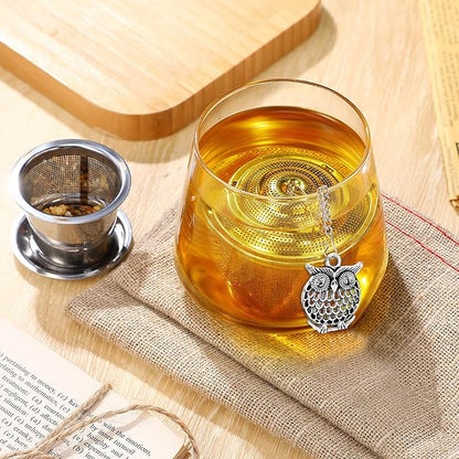 3 Sets Tea Infusers Steeper for Loose Leaf Tea Holder Stainless Steel Tea Ball Mesh Strainer Filters with Drip Trays and Pendant(Insects Style)