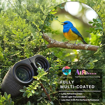 Hontry Binoculars for Adults and Kids, 10x25 Compact Binoculars for Bird Watching, Theater and Concerts, Hunting and Sport Games
