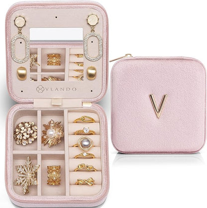 Vlando Travel Gifts for Women Girls, Birthday Gifts for Women, Mothers Gifts, Graduation Gifts for Her, Teacher Appreciation Gifts for Girls - Letter V, Pink