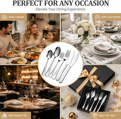 48-Piece Silverware Set with Steak Knives