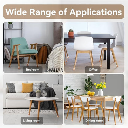 24PCS Upgraded Silicone Chair Leg Floor Protectors for Hardwood Floors, Furniture Sliders for Chair Legs, 360°Felt Pad Bottom Wrapped Thickening Furniture Pads Cap Covers to Scratch and Reduce Noise