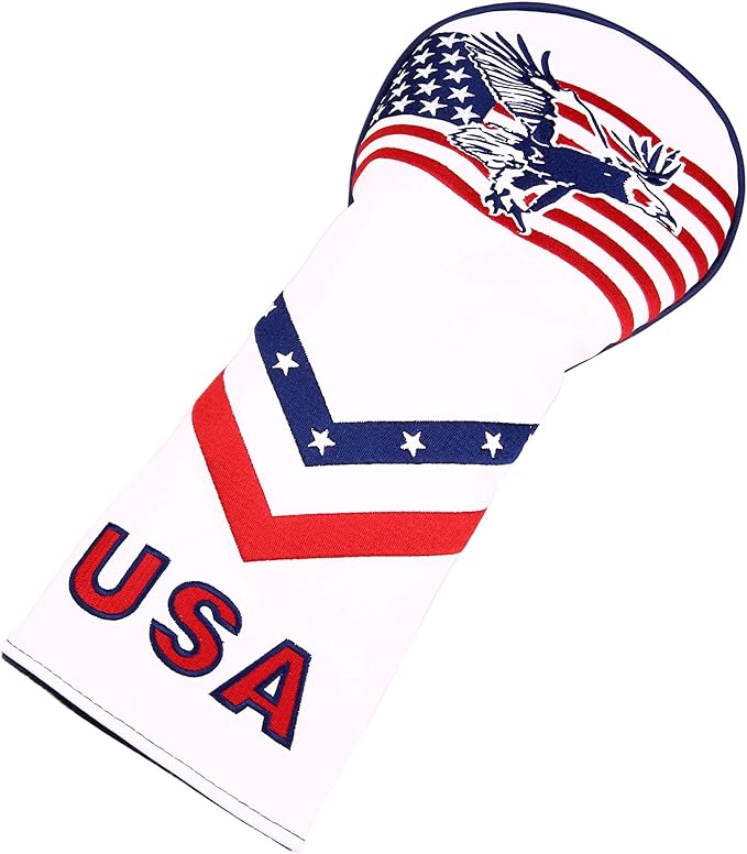 USA Flag and Eagle Golf Driver/Fairway Wood/Hybrid/Iron/Mallet Putter/Blade Putter Head Cover