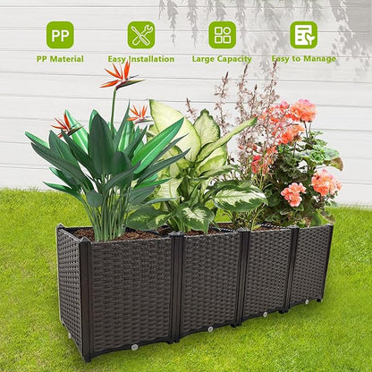 Large Planters for Outdoor Plants pots Elevated Garden Boxes Raised Garden Bed