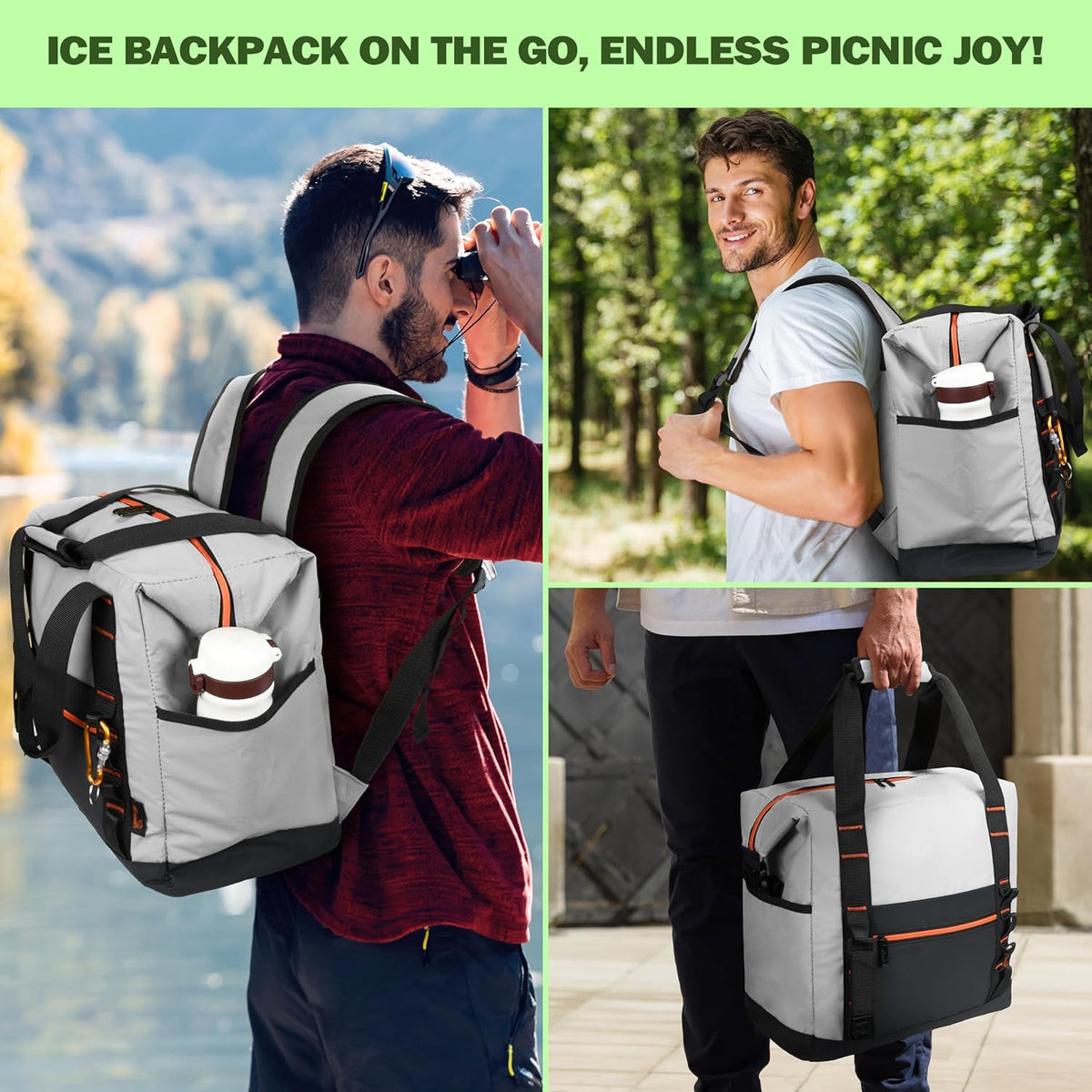 Tirrinia Cooler Backpack Waterproof Insulated for Men & Women,36 Cans Soft Leakproof Cooler Backpack, Portable Cooler for Camping, Beach, Fishing, Picnic, Travel, Outdoor