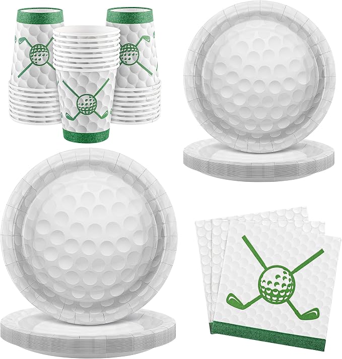 Kochorie 96 Pieces Golf Party Supplies Disposable Tableware Set