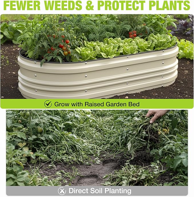 WORKPRO 2PK 4x2x1ft Outdoor Galvanized Raised Garden Bed Kit, Rust & Corrosion
