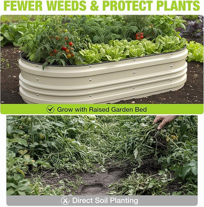 WORKPRO 2PK 4x2x1ft Outdoor Galvanized Raised Garden Bed Kit, Rust & Corrosion