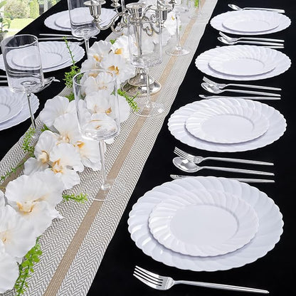 U-QE 60 Count White Plastic Plates