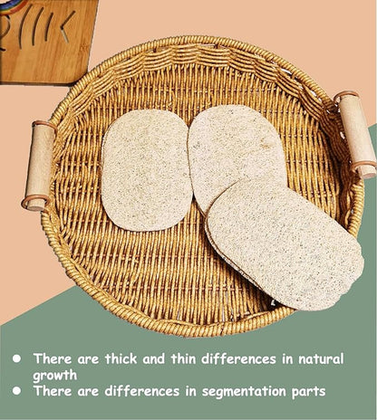 WOCATS 12pcs Natural Loofah Dish Sponges Scrubber for Kitchen-Based Dishwashing Scrubber Greener Clean Stand Wear and Tear Non-Scratch, Biodegradable (12)