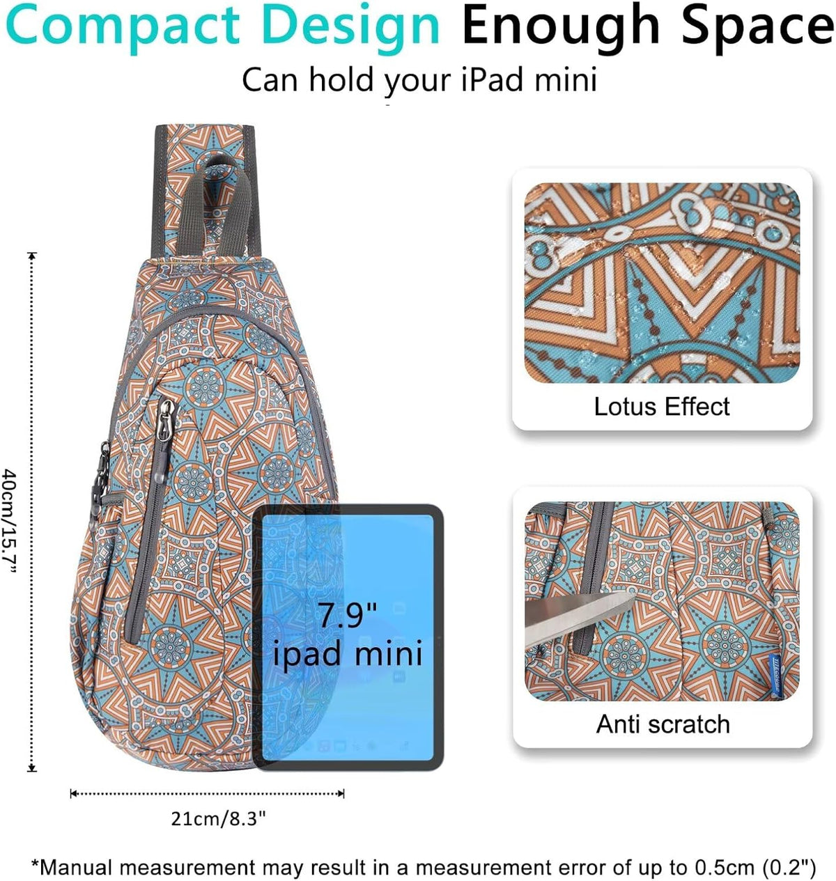 TITECOUGO Small Sling Bag, Lightweight Crossbody Backpack for Men Women, Shoulder Bag for Sports and Outdoor