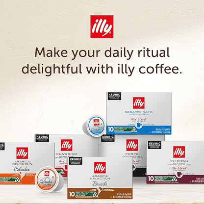 Illy Coffee K Cups - Pods For Keurig Machines – Colombia Medium Roast – Notes of Fruit - Bold, Flavorful & Full-Bodied Flavor - No Preservatives – 10 Count, 6 Pack