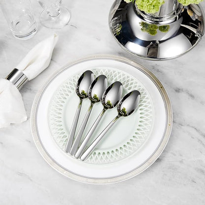 Premium Aline 4-Piece 9-Inch Serving Spoon Set | 18/10 Stainless Steel Serving