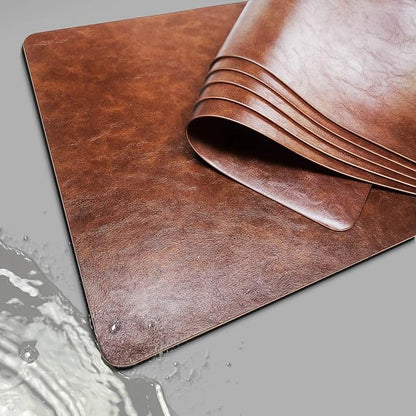 Classic Semi-Matte Brown Place Mats Wipeable, Vinyl Placemats Set of 6