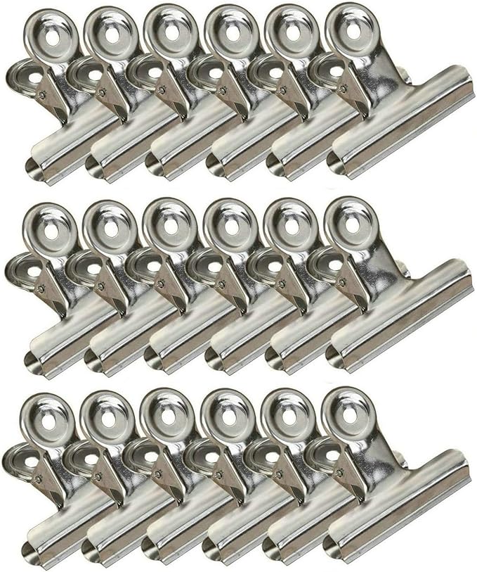 18 Pack Stainless Steel Chip Bag Clips Heavy Duty Food Bags Clamp Clips for Kitchen Office School (2In)