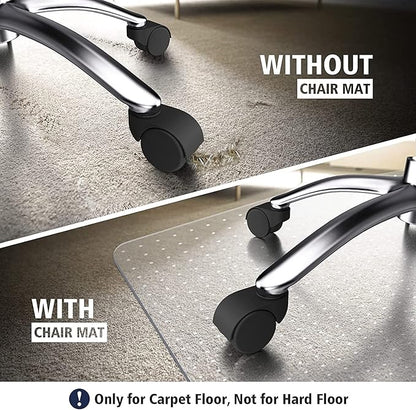 Azadx Chair Mat for Carpet 48"x 36" with Lip Chair Mat for Carpeted Floors, Office Chair Mat for Carpet Protector Floor Mat on Low Pile Carpets Easy Glide Rolling Desk Computer Chair Mat for Home