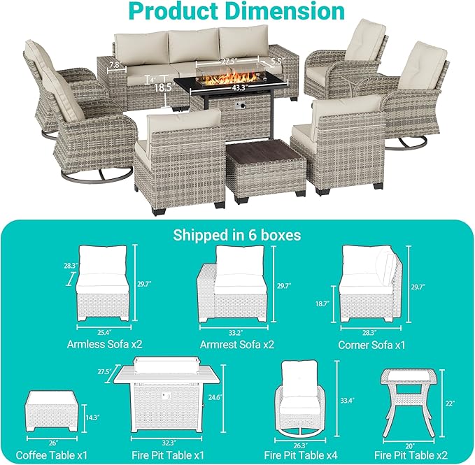 13-Piece Outdoor Patio Furniture Set
