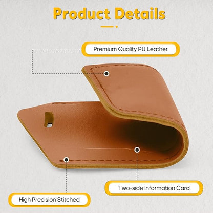 Travelambo Luggage Tags for Suitcases PU Leather Travel Tags Bag Tags Privacy Protection Travel Essentials