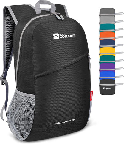 ZOMAKE Lightweight Packable Backpack 20L, Foldable Backpacks Small Daypack for Hiking Water Resistant Day Bag for Travel