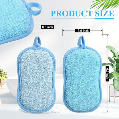 Boao 10 Pieces Multipurpose Kitchen Scrub Sponges, Non-Scratch Microfiber Scrub Sponges for Kitchen Reusable Scouring Pads Sponge Scrubber for Household Cleaning Dishes and Pots(Blue, Gray)