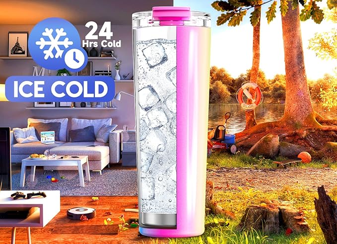 Meoky 30 oz Travel Coffee Mug with Leak-proof Lid, Stainless Steel Insulated Coffee Tumbler, Keeps Hot for 8 Hours or Cold for 24 Hours, Fits in Car Cup Holder (Carnival)