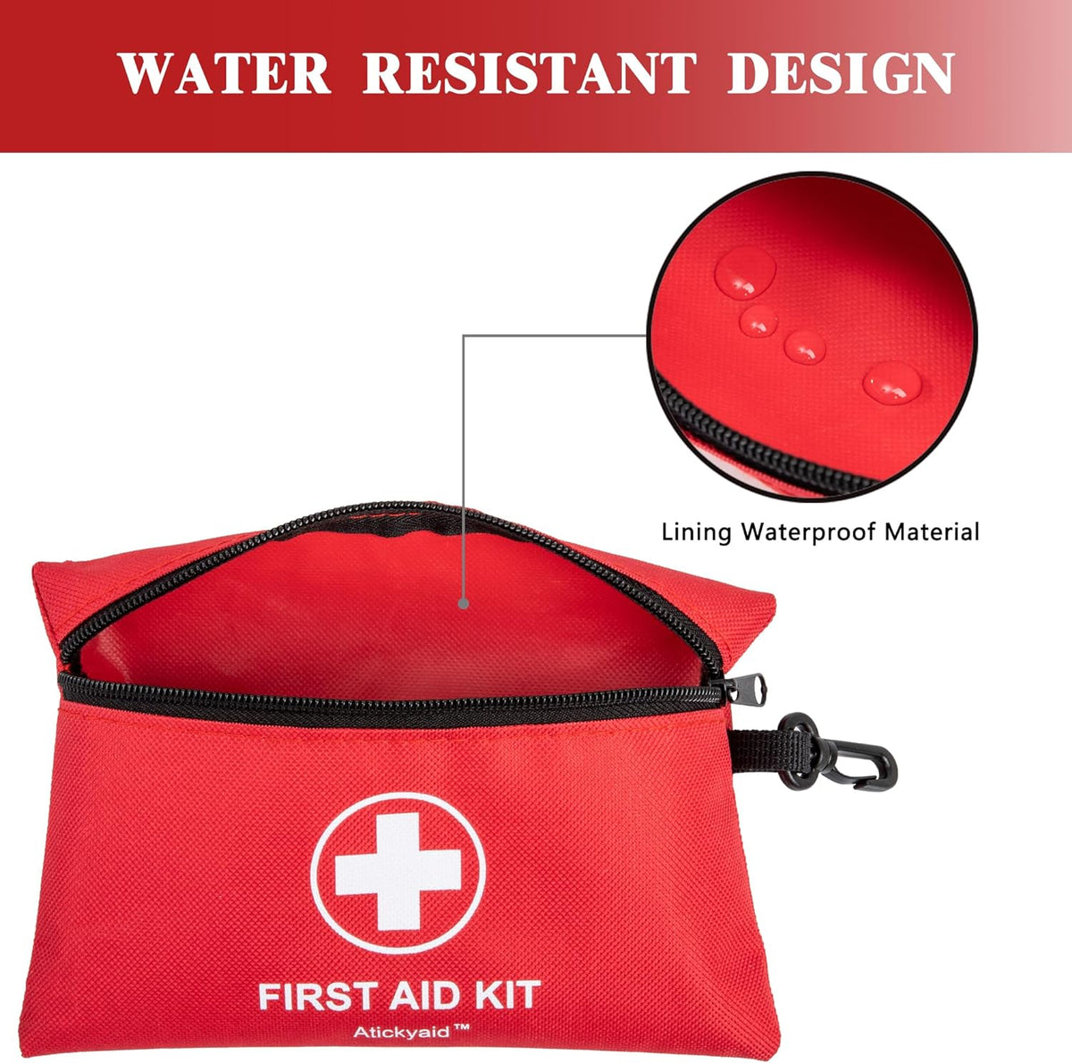 Mini First Aid Kit - 140 Piece Small First Aid Medical Kit for Car, Home, Office, Travel, Camping, Sports, Outdoor, School - Emergency First Aid Supplies and Survival Kit
