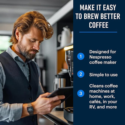 Essential Values Descaling Solution Compatible with Nespresso - Coffee Descaler - Coffee Maker Cleaner - Kettle, Espresso Machine Cleaning - 12 Month Supply 2-Pack