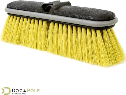 DOCA Scrub Brush 7-30 Ft with Long Handle Extension Pole - Outdoor Broom and Scrubbing Brush for House Floor, Deck, Patio, Car - Medium Brush