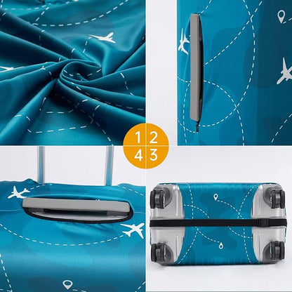 Travelkin Luggage Cover Washable Suitcase Cover Suitcase Protector Anti-scratch Suitcase cover Fits 18-32 Inch Luggage(M for 22-25 Inch Luggage)