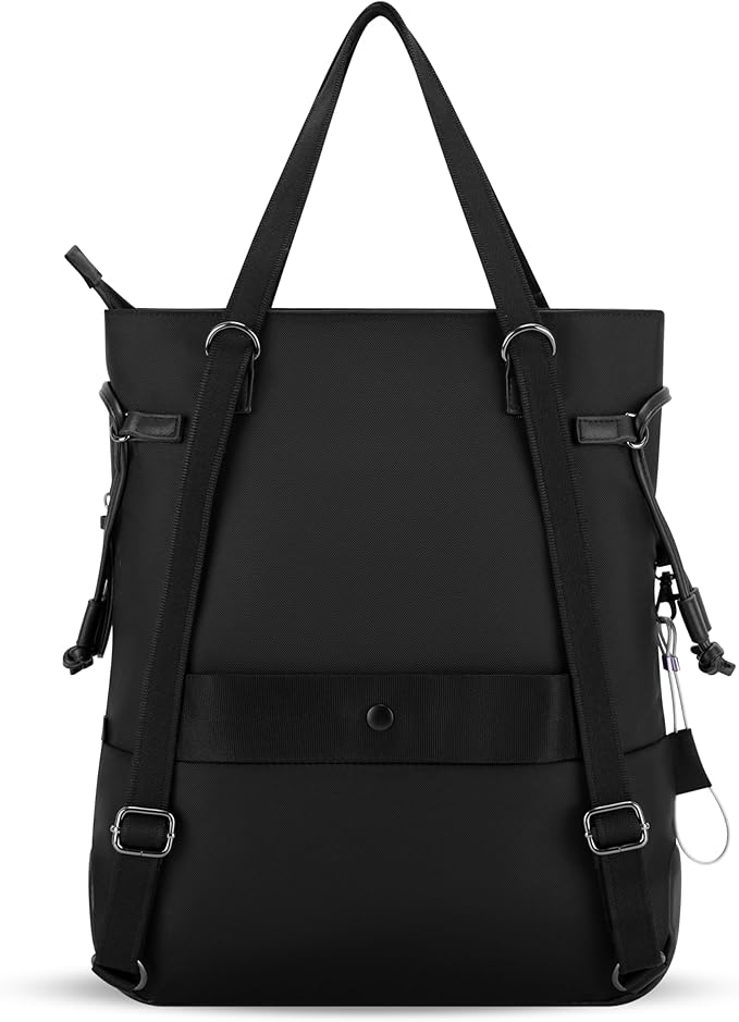 Sherpani Tempest, Anti Theft Convertible Backpack Tote, 14L Travel Backpack, Travel Gifts for Women, Handbags, RFID Protection, Metal Hardware, Fits 15” Laptop (No Sleeve) (Carbon)