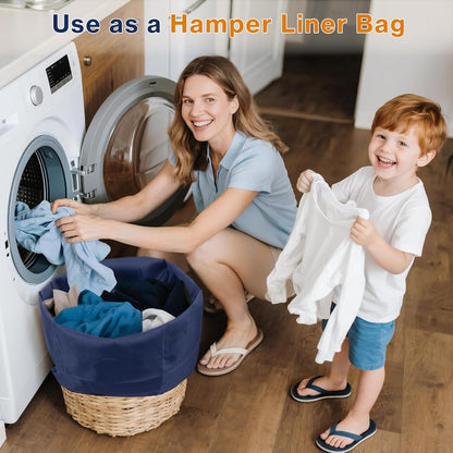 2-Pack Backpack Laundry Bags, Heavy Duty Laundry Bag Backpacks with Adjustable Shoulder Straps, Door Hanging Washing Bag, Laundry Hamper Lining for College Dorm, Travel, Laundromat