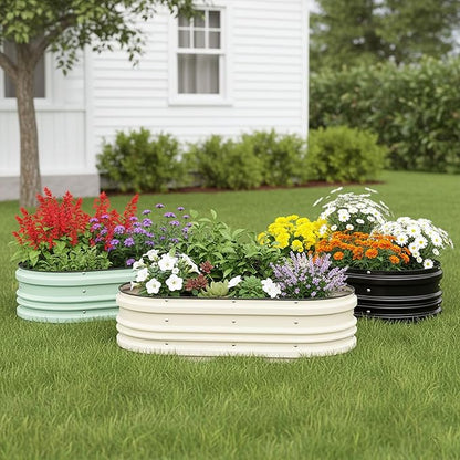 WORKPRO 2PK 4x2x1ft Outdoor Galvanized Raised Garden Bed Kit, Rust & Corrosion